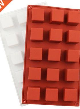 New 15 Cavity Cube Square Shape Silicone Mold for Cake