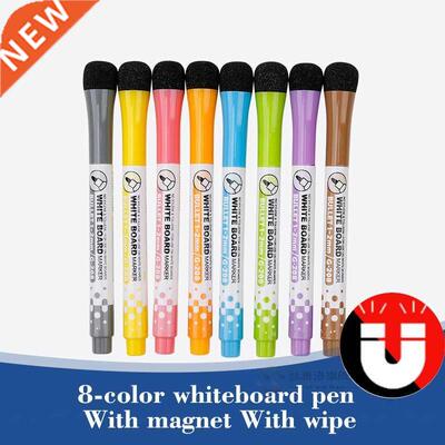 *8 Pcs/lot Magnetic Whiteoard Water Colour Pen White oard