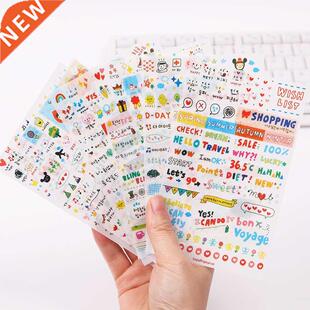 6PCS/set Kawaii Cute Drawing Market Planner Book Diary Decor