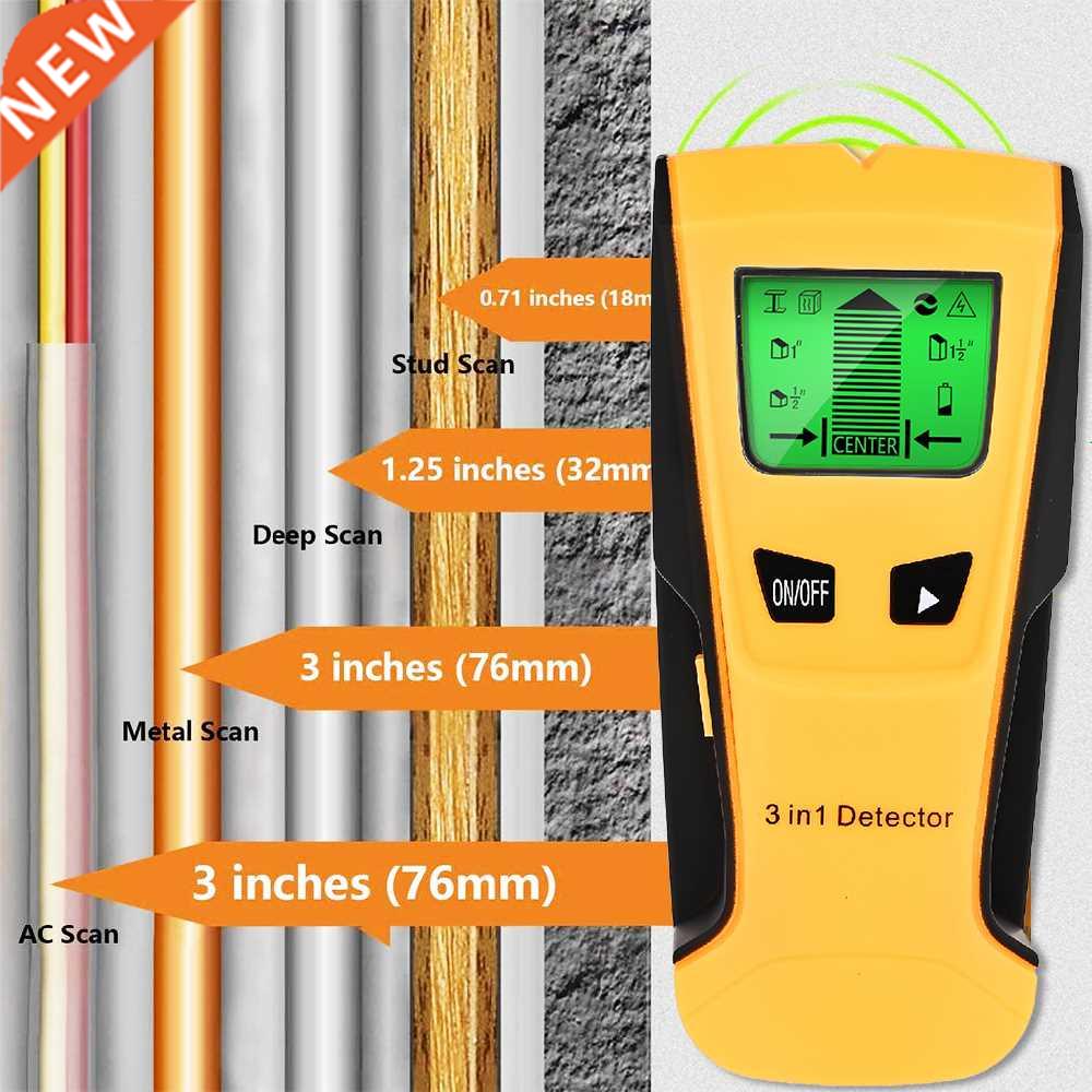 Vastar 3 In 1 Metal Detector Find Metal Wood Studs AC Voltag - 实物图