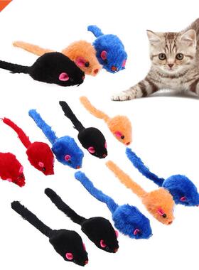 10pcs/lot Mini Colorful Cat Toys Plush False Mouse Toys for
