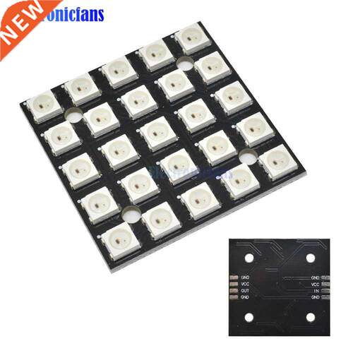 WS2812B 5X5 Bit 5050 RGB LED Lamp Panel Module Full Color Dr