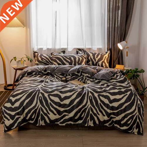 Fashion Zebra pattern Duvet Cover Pillow Case Bed Sheet bedd