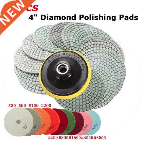 15Pcs/Set 4 Inch 30-6000 Grit Diamond Polishing Pads With