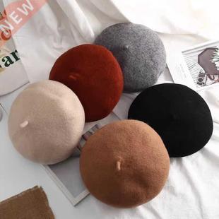 Women's Wool Berets Spring Winter Hat Multicolor Warm Painte