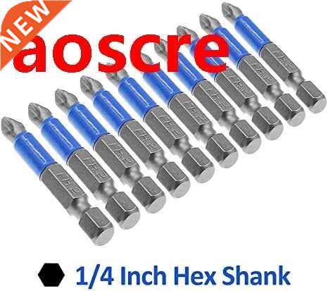 New 10pc Magnetic Single Anti Slip Screwdriver Bit Set PH2 6
