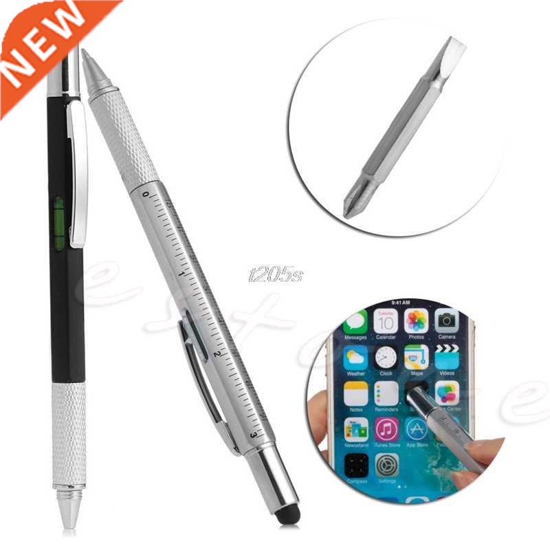 6 in1 Screen Stylus Ballpoint Pen with Spirit Level Ruler S