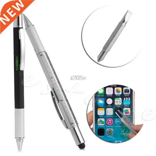 6 in1 Screen Stylus Ballpoint Pen with Spirit Level Ruler S