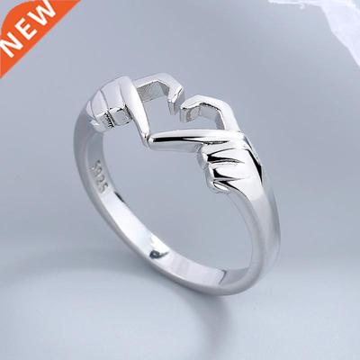 Romantic Hands Than Heart Ring Geometric Palm Love Gesture C