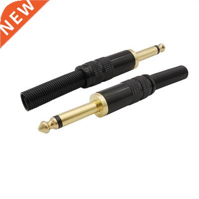 2Pcs 6.35mm 1/4 inch Mono Audio Male Plug Adapter 6.35 mm Sp