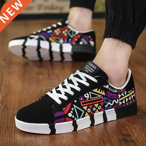 New Men Sneakers Casual Shoes Men Lovers Printing Fashion Fl