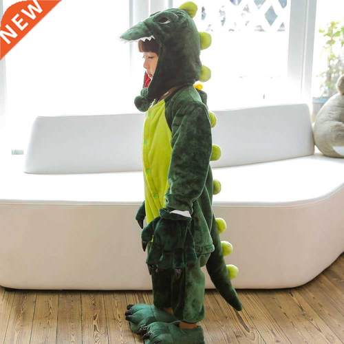 Kids christmas pajamas winter warm flannel dinosaur pajamas