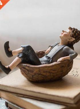 Foresta Elf dipinta A Mano ornamento della resina casa