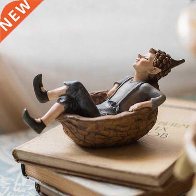 Foresta Elf dipinta A Mano ornamento della resina casa