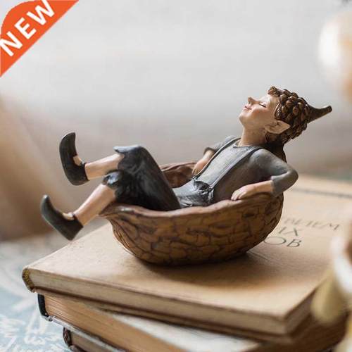 Foresta Elf dipinta A Mano ornamento della resina casa