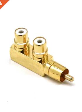Gold Plated AV Audio Splitter Plug RCA Adapter 1 Male to 2 F