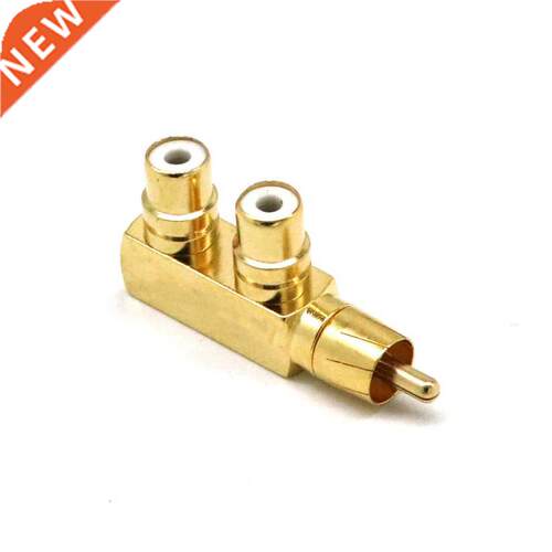 Gold Plated AV Audio Splitter Plug RCA Adapter 1 Male to 2 F