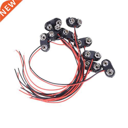 10pcs T Type 9V Snap Connector clip Lead Wires holder 15cm l
