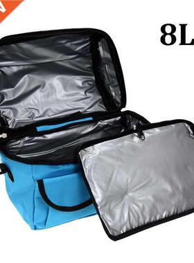 8L Square Thermal Bag Women Men Lunch Bag Cooler Beam Port L
