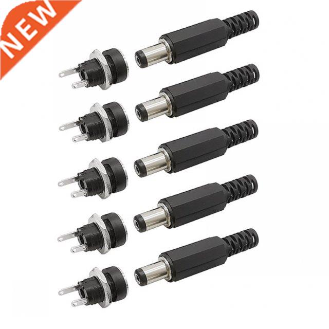 5/10 Pair DC022B 5.5mm x 2.1mm Plastic DC Plug + Female Sock