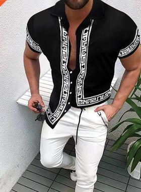 Summer Men's Printed Hawaii Casual Shirts 2021 Brand Streetw