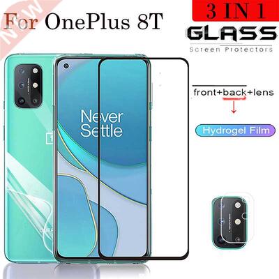 3 IN 1 Full Cover Front Tempered Glass For Oneplus 8T Back H