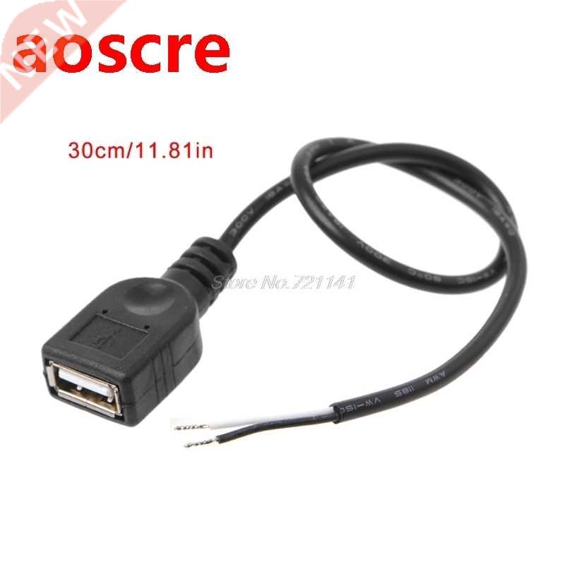 1Pc USB 2.0 Female Jack 2 Pin 2 Wire Power Charge Cable Cord