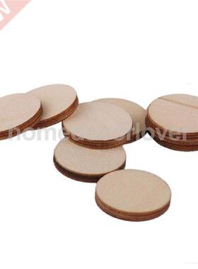 100x Unfinished Round Circle Wooden Embellishment for Cardma