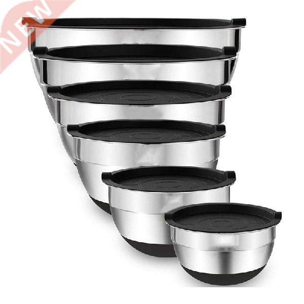 Mixing Bowls With Airtight Lids,6 Piece Stainless Steel
