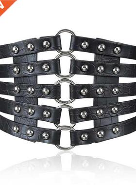 2019 brand design vintage metal Ring Belt Gold Ladies Women