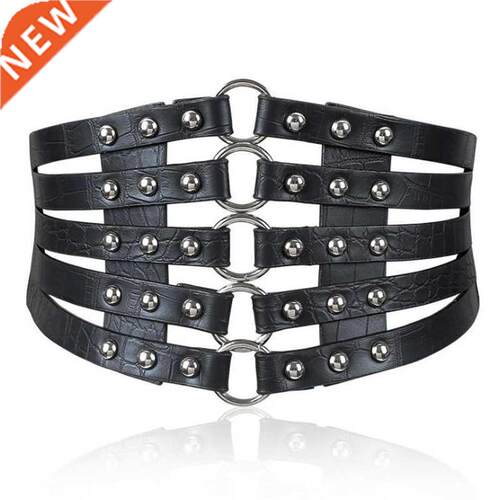 2019 brand design vintage metal Ring Belt Gold Ladies Women