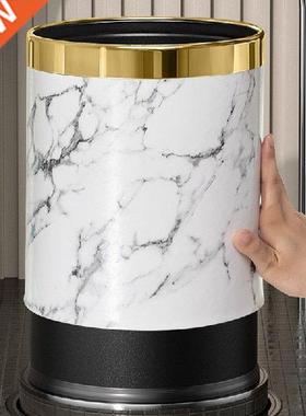Sorting Toilet Trash Bin Gold Plastic Round White Paper
