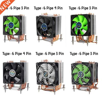 3pin/4pin 6 Heatpipes CPU Cooler Heatsink Fan Cooling Quiet