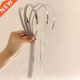 Fashion Elegant Rhinestone Tassel Hairband Headband Women Gi