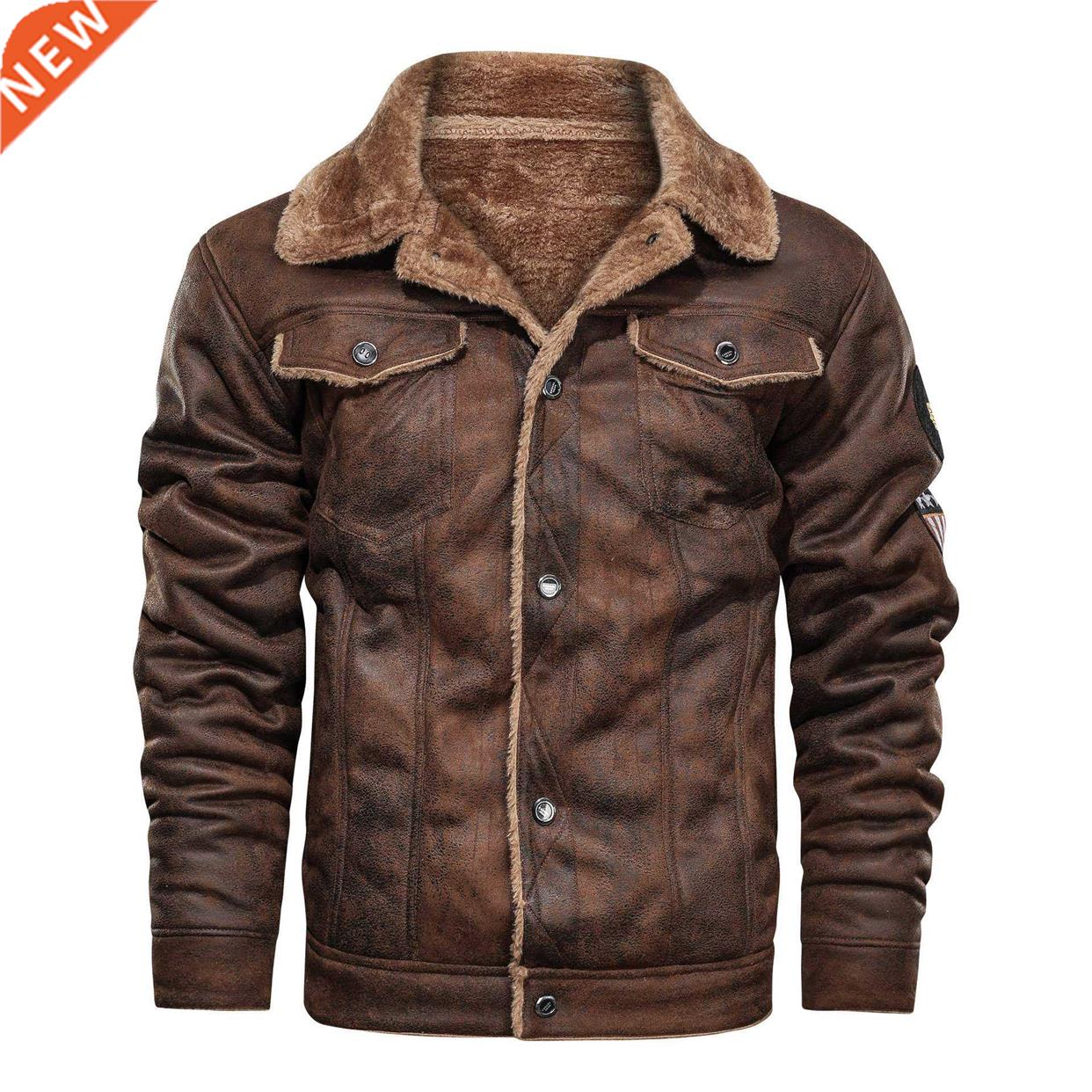 e wool one-piece men's coat suede casual loose jacket men's