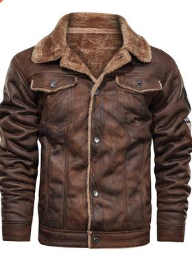 e wool one-piece men's coat suede casual loose jacket men's