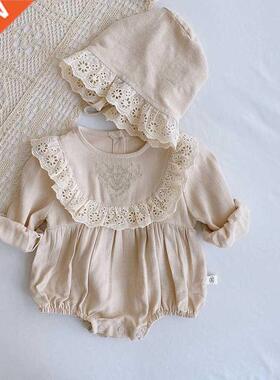 Lace Princess Toddler Romper 2020 Autumn Retro Newborn Baby