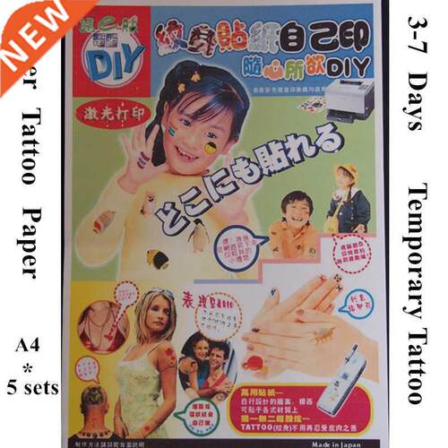 (5sets/lot) Laser Temporary Tattoo Stitcker Transfer Design