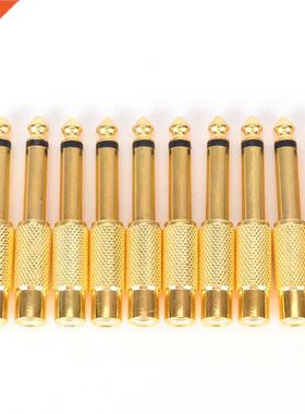 10 Pcs/LOT 6.35mm Male 1/4 for Mono Jack Plug Audio Connecto