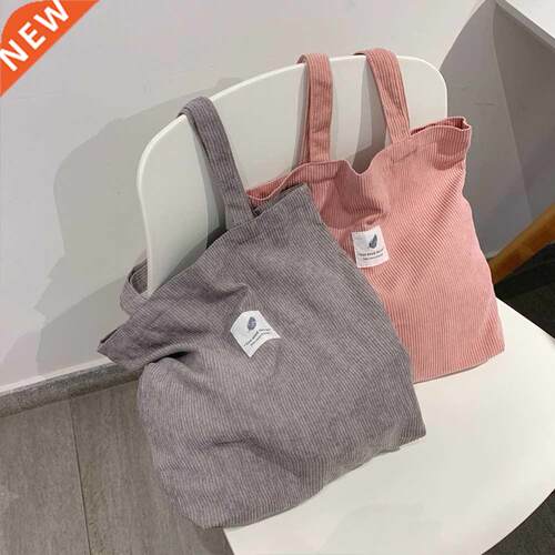 Bags for Women 2022 Corduroy Shoulder Bag Reusable Shopping