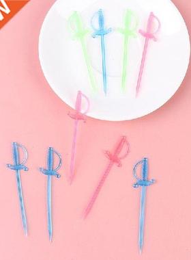 50pcs Mixed Color Plastic Epee Shape Buffet Sticks For
