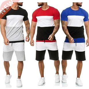 Summer Sport Fitness Homewear Men's Shorts Sleeve T-Shirt +