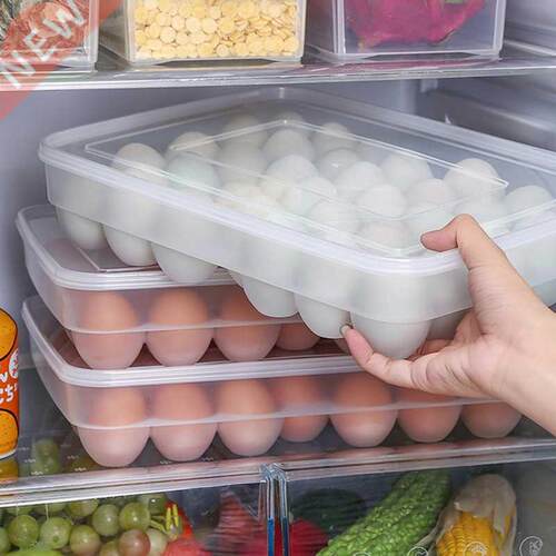 34 Grid Egg Box Food Container Eggs Refrigerator Organizer B
