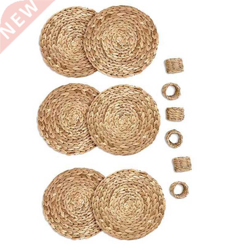 6Pcs 15Inch Round Woven Placemats For Dining Table With