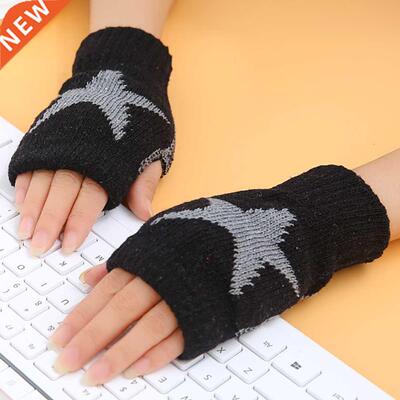 Winter Warm Gloves Women Keep Half Finger Fingerless Gloves