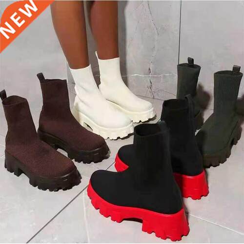 Ankle Sock Stretch Boots Designer Chunky Platform Snow Boots