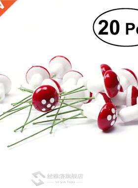 10/20pcs Mini Foam Mushroom Garden Ornat Flower Pots Bonsai