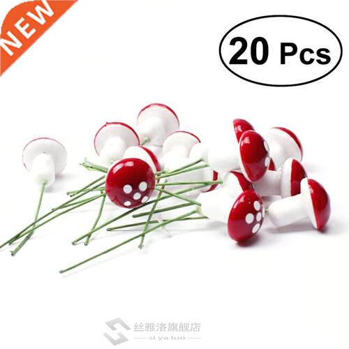 10/20pcs Mini Foam Mushroom Garden Ornat Flower Pots Bonsai