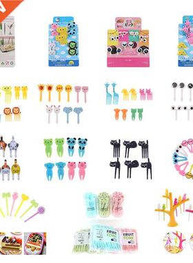 2-100pcs Animal Farm Fruit Fork Mini Cartoon Children Snack