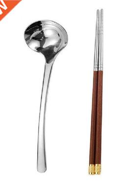1 Set Stainless Steel Chopstick And Spoon Family Tableware